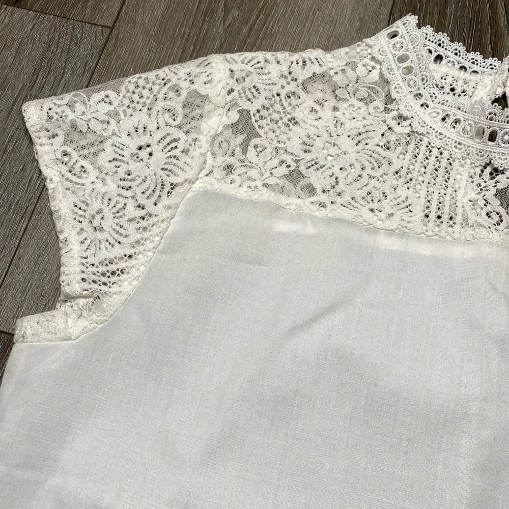 Shein White Blouse Size Large - Picture 5 of 16